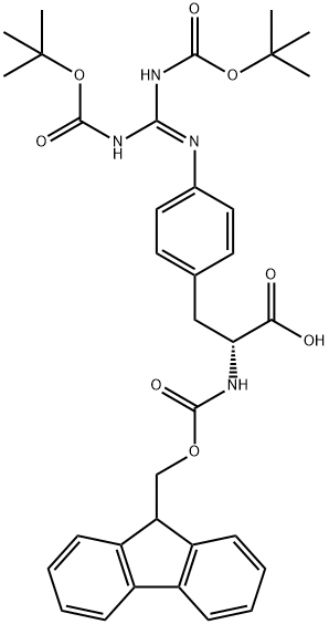 Fmoc-D-(4,Bis( Boc)-guanido)Phe-OH 结构式