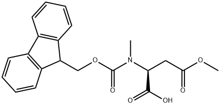 FMOC-N-ME-ASP(OME)-OH 结构式