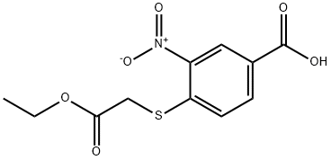 4-ethoxycarbonylmethylsulfanyl-3-nitrobenzoic acid 结构式