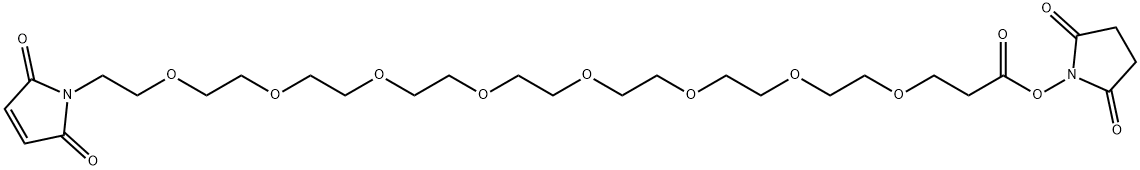 马来酰亚胺-八聚乙二醇-丙烯酸琥珀酰亚胺酯 结构式