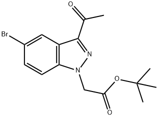 1H-Indazole-1-acetic acid, 3-acetyl-5-bromo-, 1,1-dimethylethyl ester 结构式