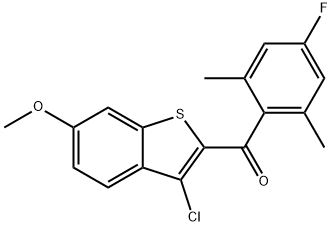 Methanone, (3-chloro-6-methoxybenzo[b]thien-2-yl)(4-fluoro-2,6-dimethylphenyl)- 结构式