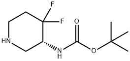 (R)-叔-丁基 (4,4-二氟哌啶-3-基)氨基甲酯 结构式