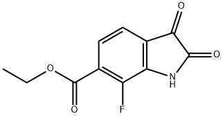 1H-Indole-6-carboxylic acid, 7-fluoro-2,3-dihydro-2,3-dioxo-, ethyl ester 结构式