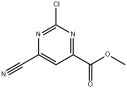 4-Pyrimidinecarboxylic acid, 2-chloro-6-cyano-, methyl ester 结构式