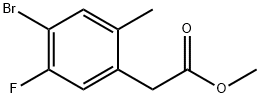 Benzeneacetic acid, 4-bromo-5-fluoro-2-methyl-, methyl ester 结构式