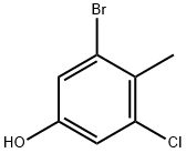 3-bromo-5-chloro-4-methylphenol 结构式