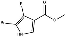 1H-Pyrrole-3-carboxylic acid, 5-bromo-4-fluoro-, methyl ester 结构式