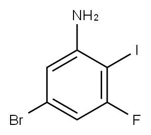 5-溴-3-氟-2-碘苯胺 结构式