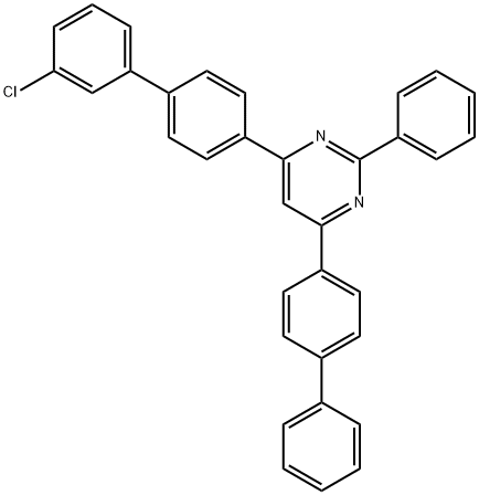 4-([1,1'-联苯] -4-基)-6-(3'-氯-[1,1'-联苯] -4-基)-2-苯基嘧啶 结构式