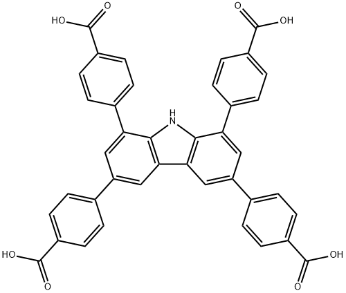 Benzoic acid, 4-[1,6,8-tris(4-carboxyphenyl)-9H-carbazol-3-yl]- 结构式