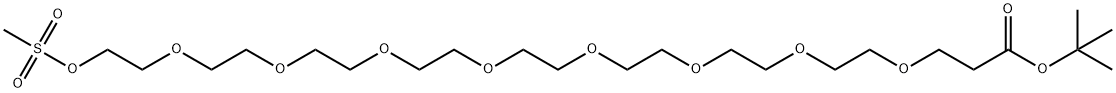 甲磺酸酯-八聚乙二醇-叔丁酯MS-PEG8-T-BUTYL ESTER 结构式