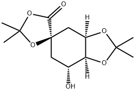 Spiro[1,3-benzodioxole-5(4H),4'-[1,3]dioxolan]-5'-one, tetrahydro-7-hydroxy-2,2,2',2'-tetramethyl-, (3aR,4'R,7R,7aS)- 结构式