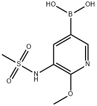 2-甲氧基-3-(N-甲磺酰胺)吡啶-5-硼酸 结构式