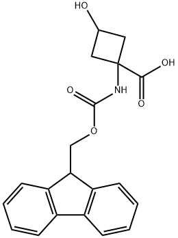 Cyclobutanecarboxylic acid, 1-[[(9H-fluoren-9-ylmethoxy)carbonyl]amino]-3-hydroxy- 结构式
