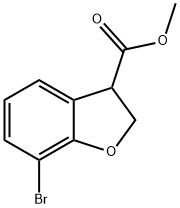3-Benzofurancarboxylic acid, 7-bromo-2,3-dihydro-, methyl ester 结构式