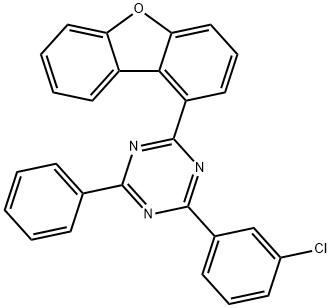 2-(3-氯苯基)-4-(1-二苯并呋喃基)-6-苯基-1,3,5-三嗪 结构式