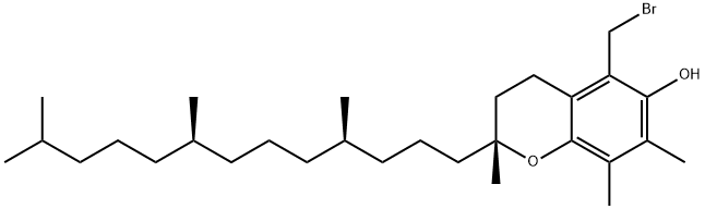 2H-1-Benzopyran-6-ol, 5-(bromomethyl)-3,4-dihydro-2,7,8-trimethyl-2-[(4R,8R)-4,8,12-trimethyltridecyl]-, (2R)- 结构式