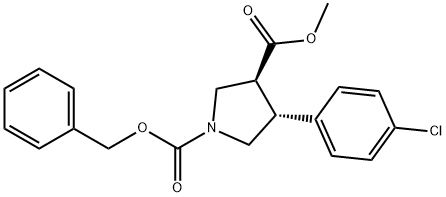 trans-1-Benzyl 3-methyl 4-(4-chlorophenyl)pyrrolidine-1,3-dicarboxylate 结构式