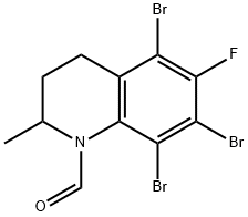 1(2H)-Quinolinecarboxaldehyde, 5,7,8-tribromo-6-fluoro-3,4-dihydro-2-methyl- 结构式
