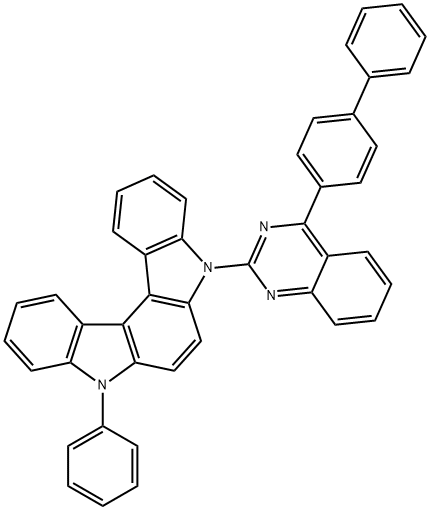 5-(4-([1,1'-联苯]-4-基]喹唑啉-2-基)-8-苯基-5,8-二氢吲哚并[2,3-C]咔唑 结构式