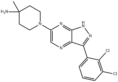 4-Piperidinamine, 1-[3-(2,3-dichlorophenyl)-1H-pyrazolo[3,4-b]pyrazin-6-yl]-4-methyl- 结构式