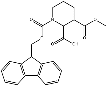 1,2,3-Piperidinetricarboxylic acid, 1-(9H-fluoren-9-ylmethyl) 3-methyl ester 结构式