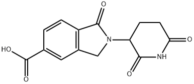 2-(2,6-二氧代哌啶-3-基)-1-氧代异吲哚啉-5-羧酸 结构式