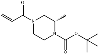 (S)-4-丙烯酰基-2-甲基哌嗪-1-羧酸叔丁酯 结构式