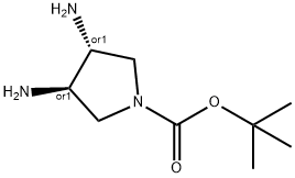 反式-(3R,4R)-3,4-二氨基吡咯烷-1-羧酸叔丁酯 结构式