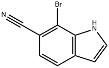 7-溴-1H-吲哚-6-碳腈 结构式