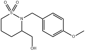 3-(hydroxymethyl)-2-(4-methoxybenzyl)-1,2-thiazinane 1,1-dioxide(WX191339) 结构式