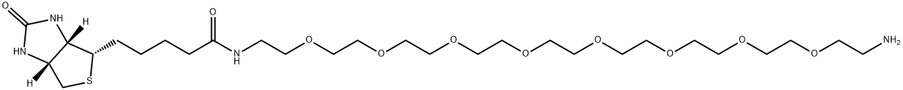 (+)-Biotin-PEG8-CH2CH2NH2
 结构式