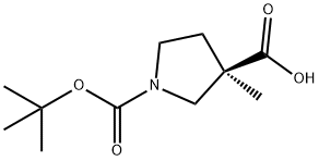 (R)-1-((叔丁氧)羰基)-3-甲基吡咯烷-3-羧酸 结构式