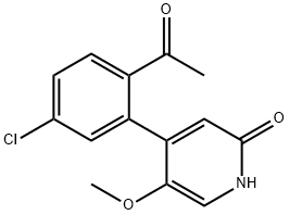 2(1H)-Pyridinone, 4-(2-acetyl-5-chlorophenyl)-5-methoxy- 结构式