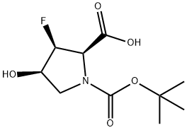 (2R,3S,4R)-1-Boc-3-fluoro-4-hydroxypyrrolidine-2-carboxylic Acid 结构式