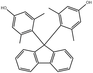 4,4-(9H-fluorene-0,9-diyl)bis(3,5-dimethylphenol) 结构式