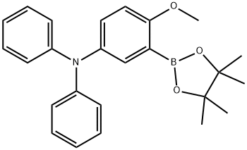 Benzenamine, 4-methoxy-N,N-diphenyl-3-(4,4,5,5-tetramethyl-1,3,2-dioxaborolan-2-yl)- 结构式