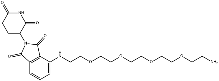 Pomalidomide-PEG4-C2-NH2 结构式