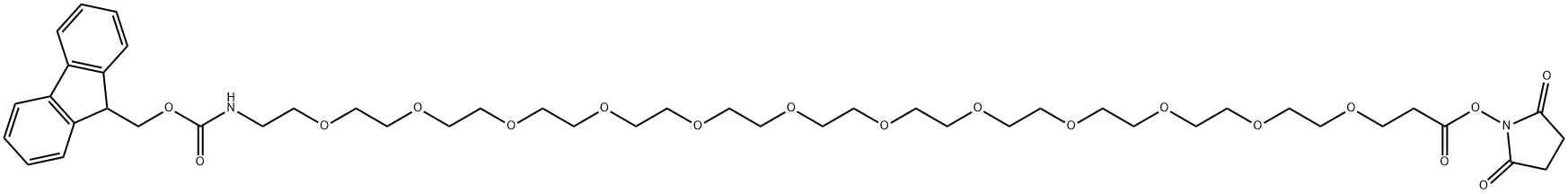 FMOC酰胺-十二聚乙二醇-NHS酯 结构式
