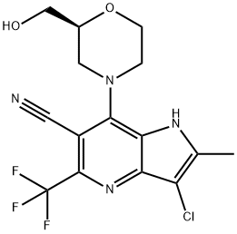 (S)-3-Chloro-7-(2-(hydroxymethyl)morpholino)-2-methyl-5-(trifluoromethyl)-1H-pyrrolo[3,2-b]pyridine-6-carbonitrile