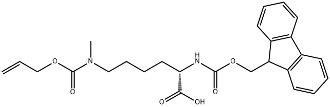 (2S)-2-({[(9H-fluoren-9-yl)methoxy]carbonyl}amino)-6-{methyl[(prop-2-en-1-yloxy)carbonyl]amino}hexanoic acid 结构式