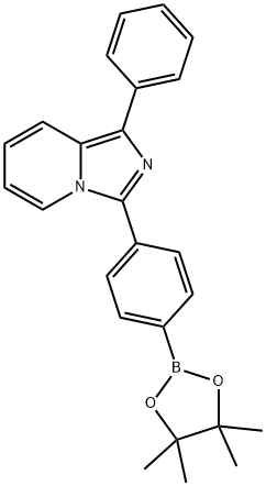 1-苯基-3-(4-(4,4,5,5-四甲基-1,3,2-二氧杂环戊硼烷-2-基)苯基)咪唑并[1,5-A]吡啶 结构式