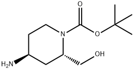 1-Piperidinecarboxylic acid, 4-amino-2-(hydroxymethyl)-, 1,1-dimethylethyl ester 结构式