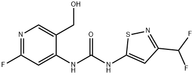 1-(3-(DIFLUOROMETHYL)ISOTHIAZOL-5-YL)-3-(2-FLUORO-5-(HYDROXYMETHYL)PYRIDIN-4-YL)UREA 结构式