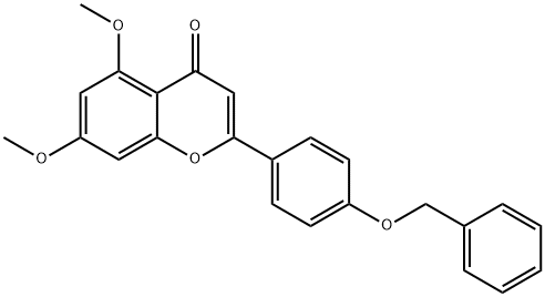4H-1-Benzopyran-4-one, 5,7-dimethoxy-2-[4-(phenylmethoxy)phenyl]- 结构式