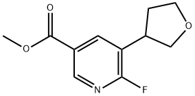 6-Fluoro-5-(tetrahydro-furan-3-yl)-nicotinic acid methyl ester 结构式