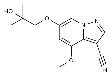Pyrazolo[1,5-a]pyridine-3-carbonitrile, 6-(2-hydroxy-2-methylpropoxy)-4-methoxy- 结构式