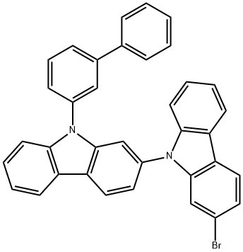 9-([1,1'-联苯] -3-基)-2'-溴 -2,9'-联咔唑 结构式
