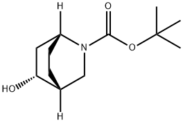 2-Azabicyclo[2.2.2]octane-2-carboxylic acid, 5-hydroxy-, 1,1-dimethylethyl ester, (1R,4R,5R)- 结构式